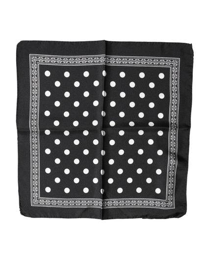 Black Polka Dot Square Handkerchief Scarf