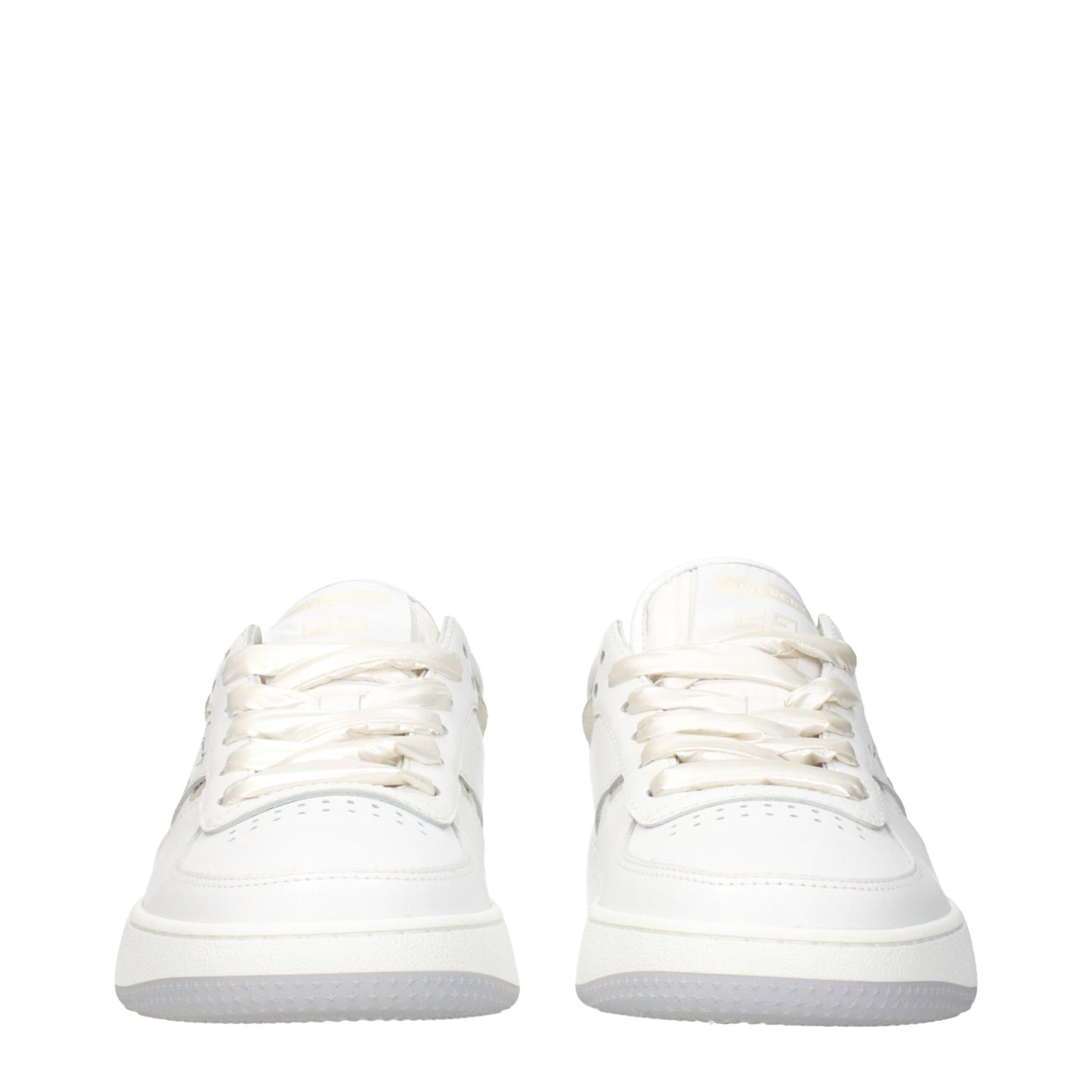 White Leather Low Top Sneakers