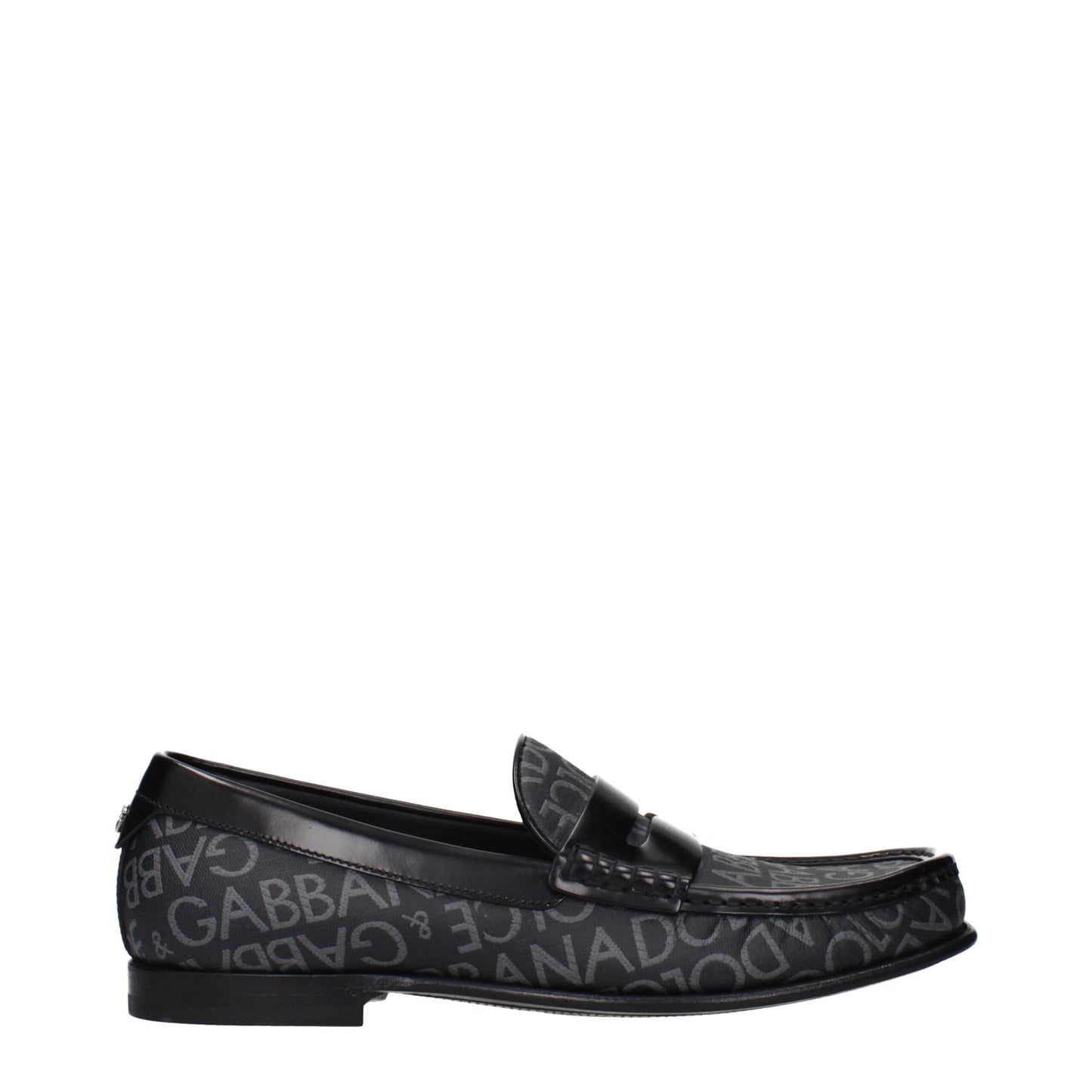 Black Fabric Slip-On Loafers