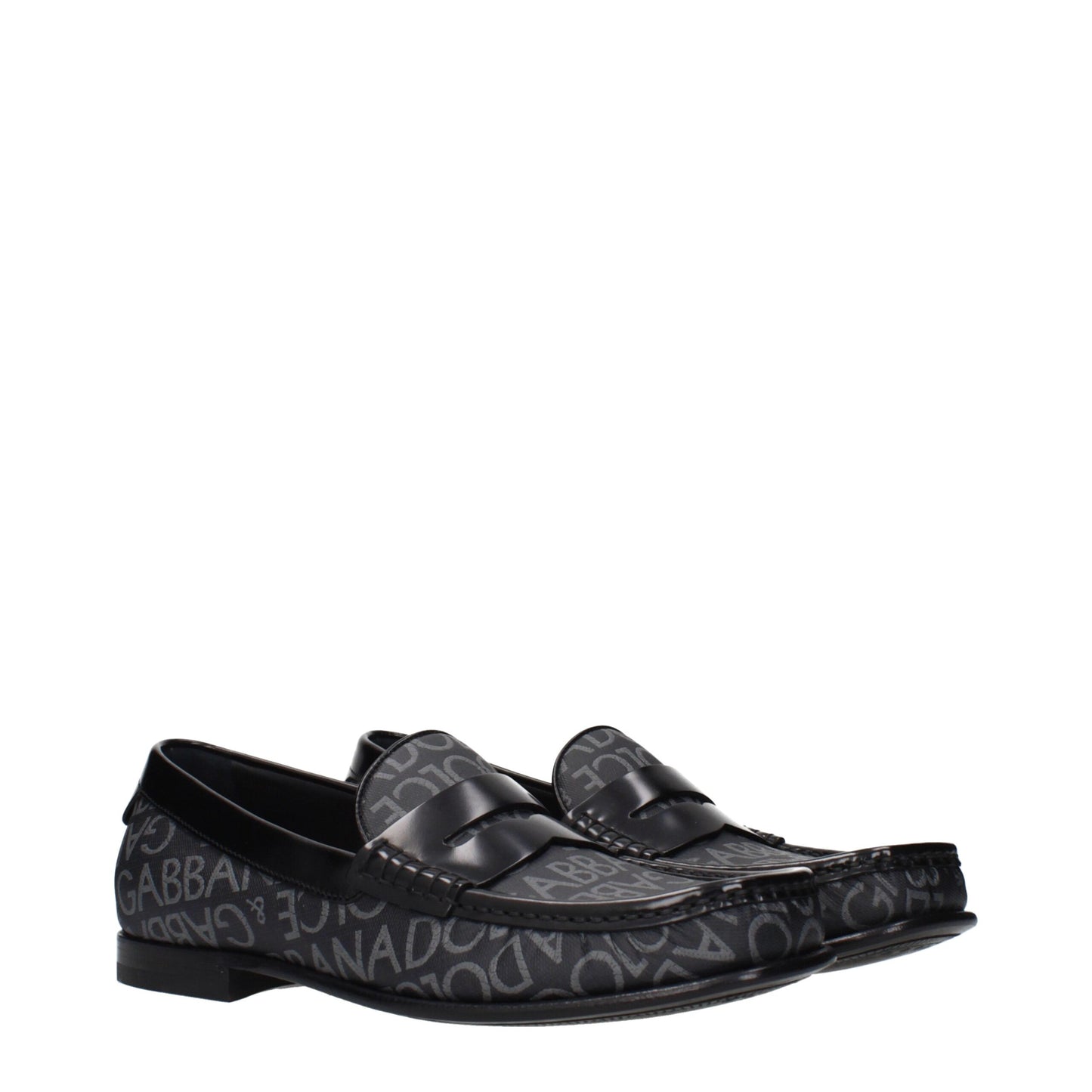 Black Fabric Slip-On Loafers