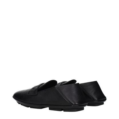 Black Leather Slip-On Loafers