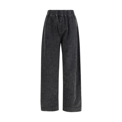 Black Cotton Casual Pants