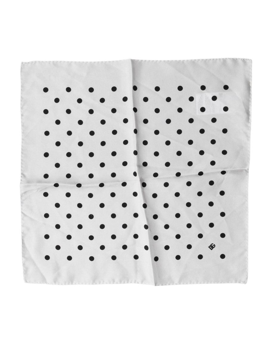 White Polka Dot Square Handkerchief Scarf