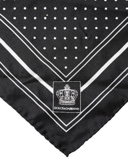 Scarf Black Poka Dot Men Square Handkerchief
