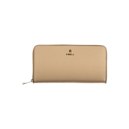 Beige Leather Women Wallet