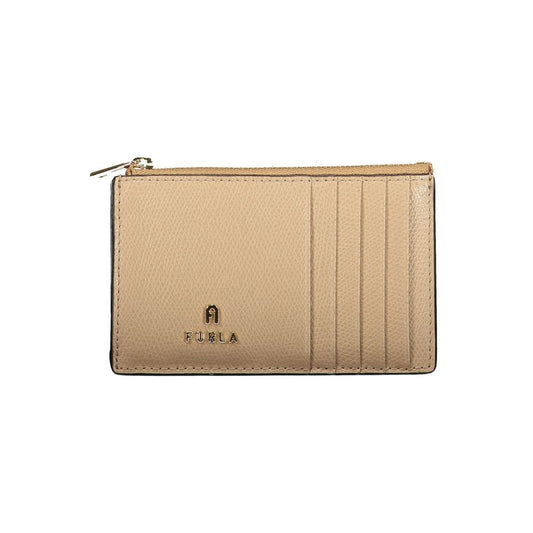 Beige Leather Women Wallet