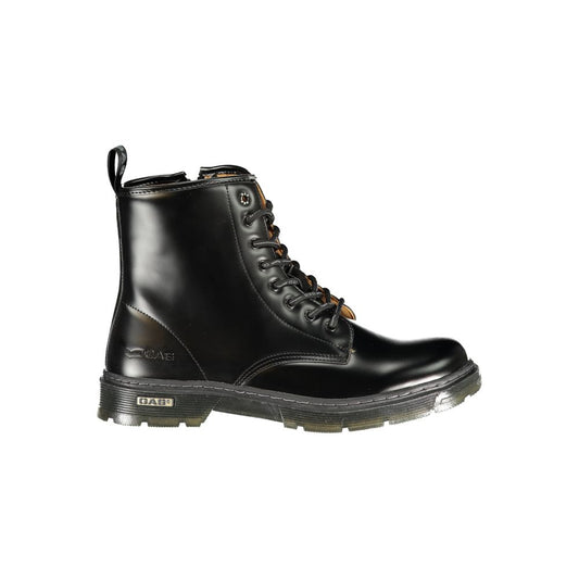 Black Polyurethane Men Ankle Boot