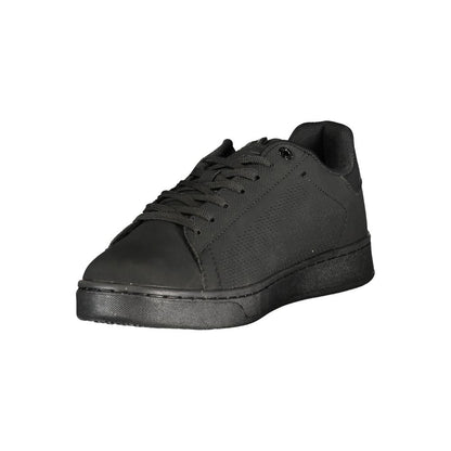 Black Polyurethane Men Sneaker