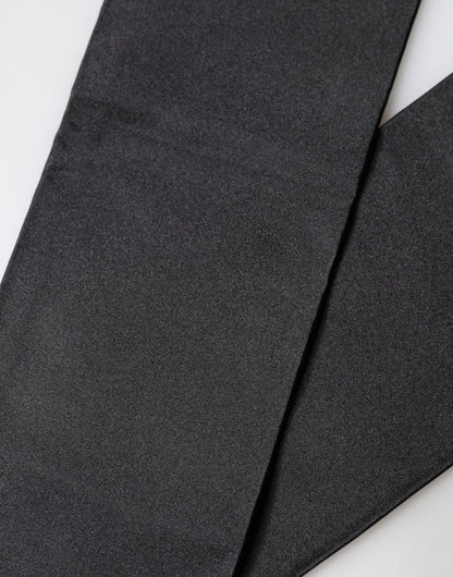 Black Silk Fringes Neck Wrap Foulard Scarf