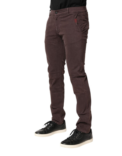 Brown Cotton Mid Waist Skinny Men Denim  Jeans