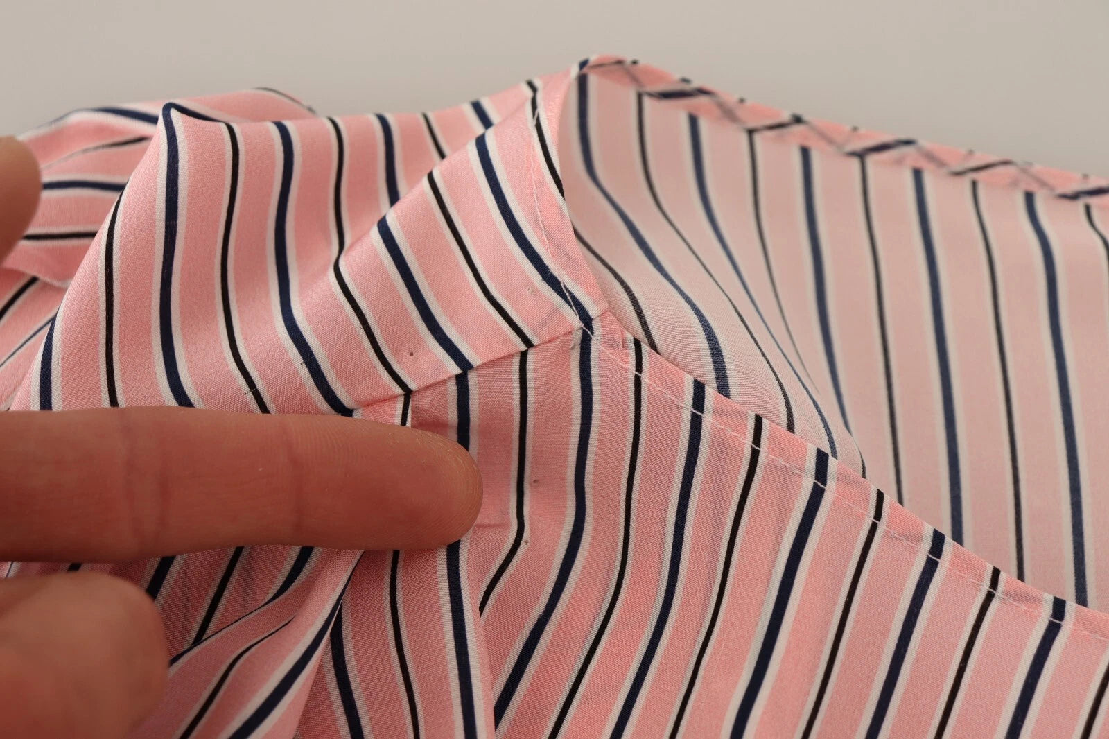 Pink Stripes Long Sleeves Sheath Midi Dress