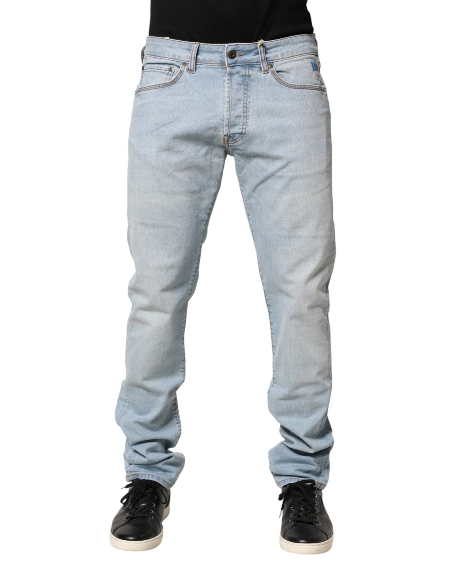 Light Blue JOSH Slim Fit Mid Waist Men Denim Jeans