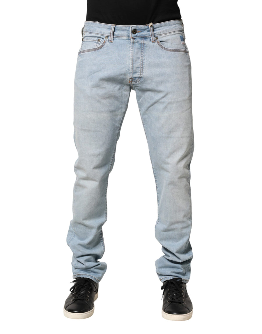 Light Blue JOSH Slim Fit Mid Waist Men Denim Jeans