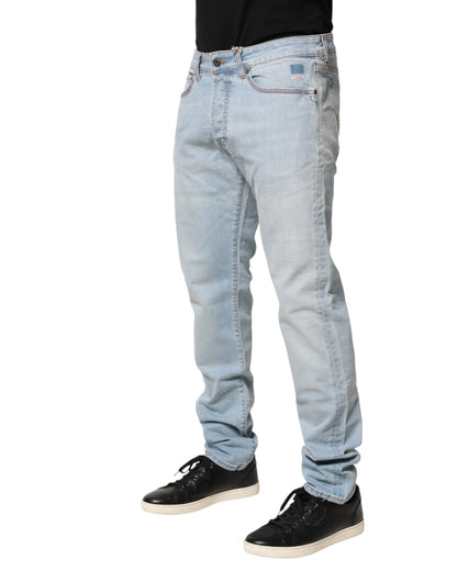 Light Blue JOSH Slim Fit Mid Waist Men Denim Jeans