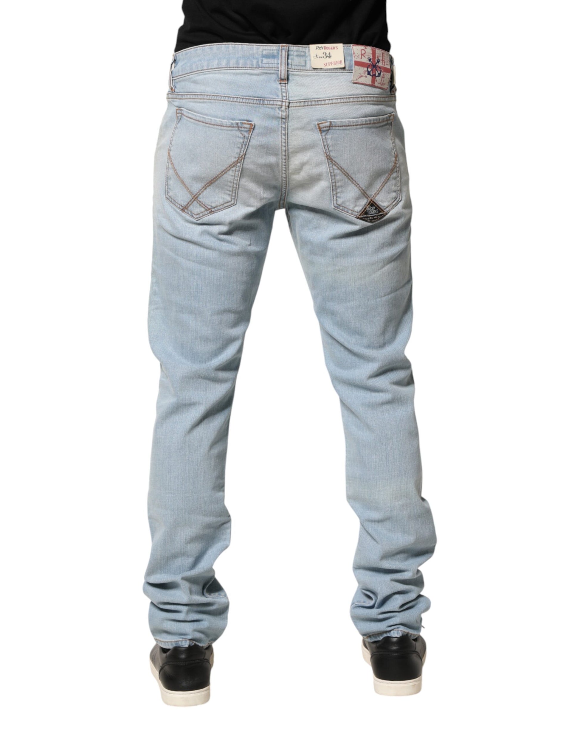 Light Blue JOSH Slim Fit Mid Waist Men Denim Jeans