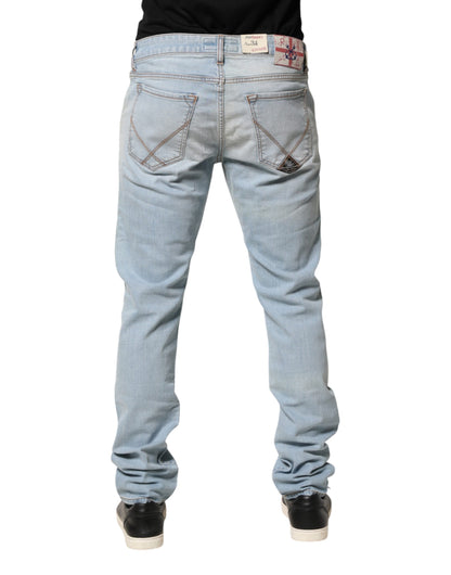 Light Blue JOSH Slim Fit Mid Waist Men Denim Jeans