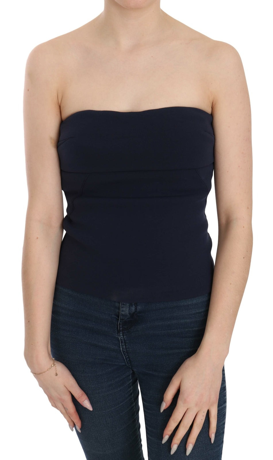 Strapless Zipper Back Tube Top Blouse