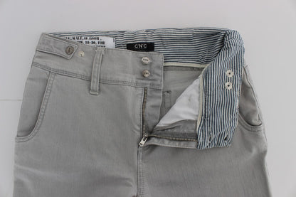 Pants Gray Cotton Blend Super Slim Fit Jeans