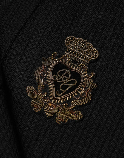 Black Crest Long Sleeve Men Pullover Sweater