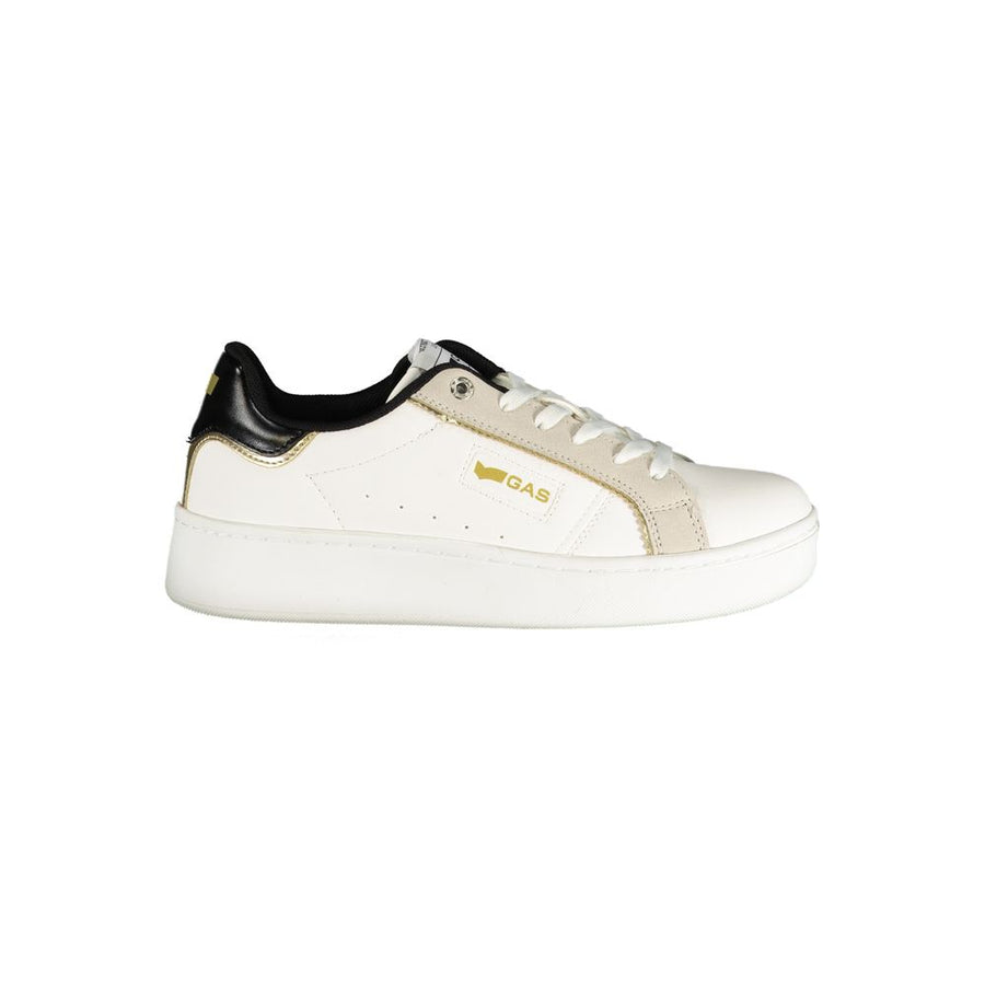 White Polyurethane Women Sneaker