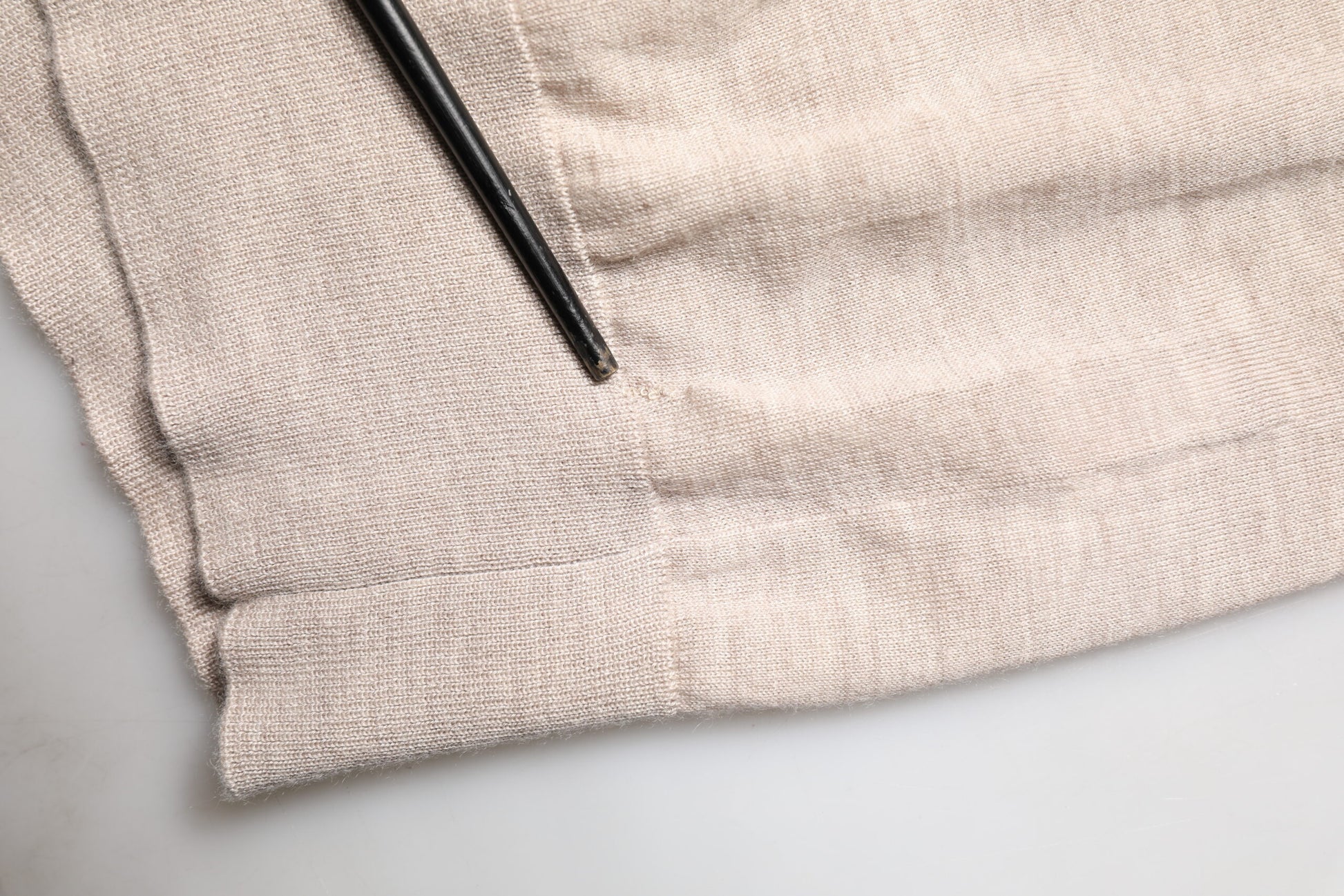 Beige Cashmere Collared PoloPullover  Sweater