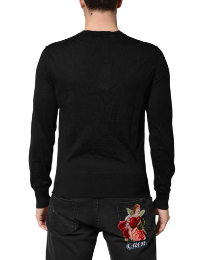 Black Cashmere V-Neck Men Pullover Sweater