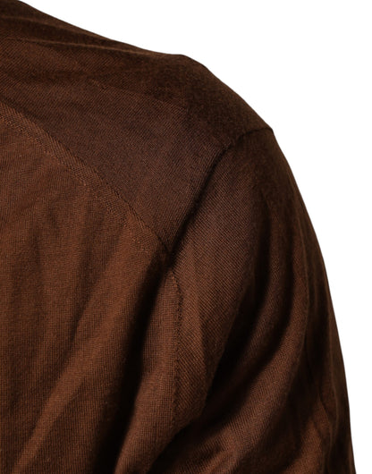 Brown Cashmere Turtle Neck Pullover Sweater
