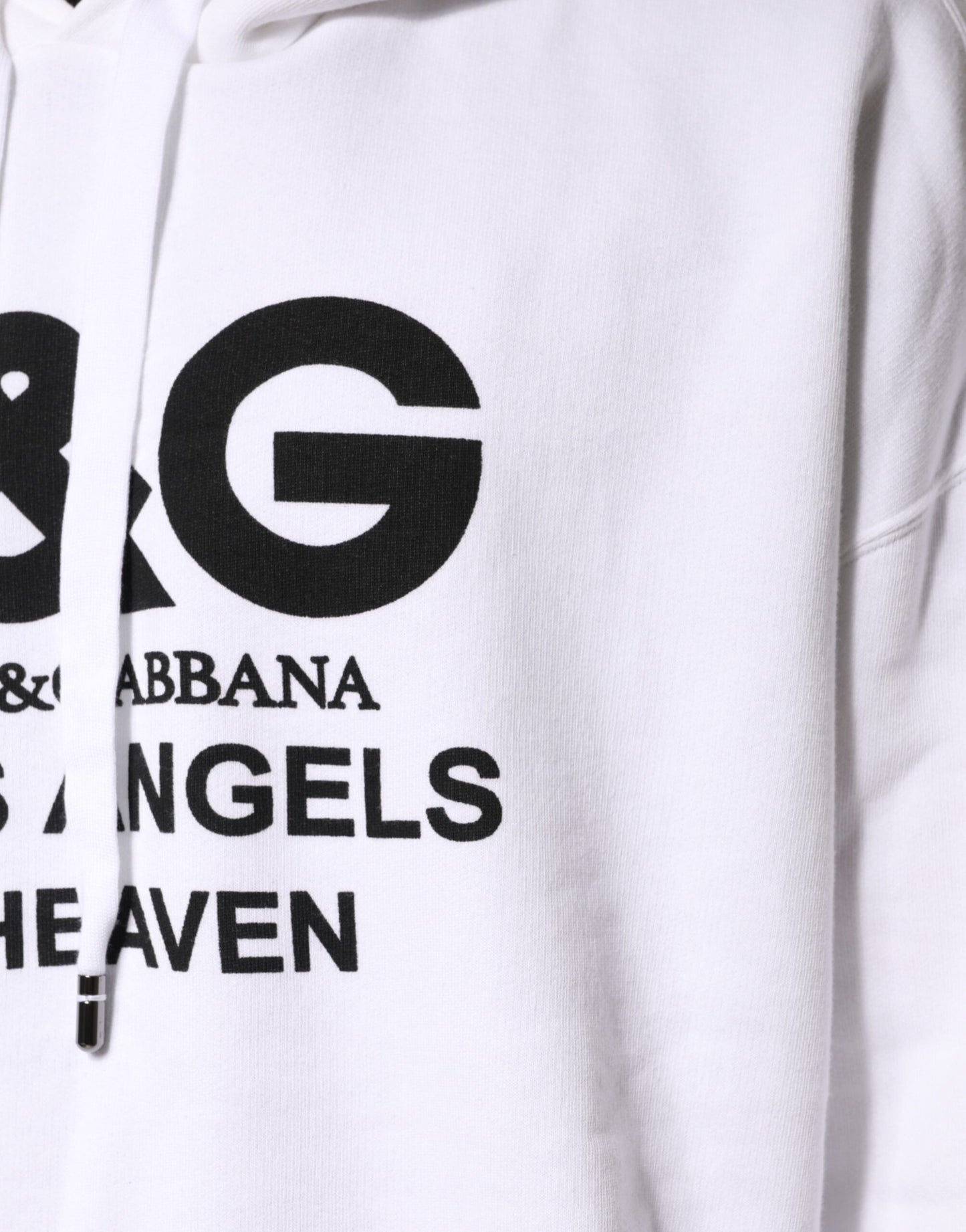 White Logo Cotton Hooded Sweatshirt  Sweater