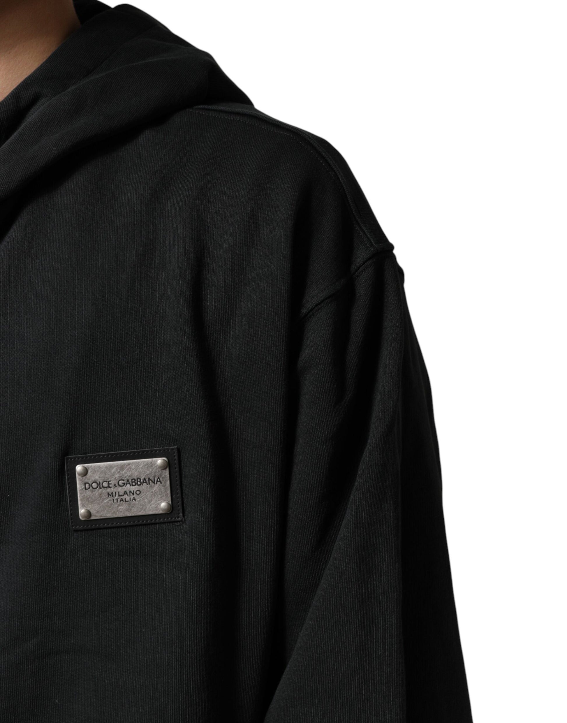 Black Logo Zipped Hooded Sweatshirt Sweater