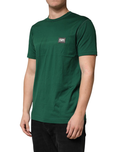 Green Logo Plaque Cotton Crew Neck T-shirt