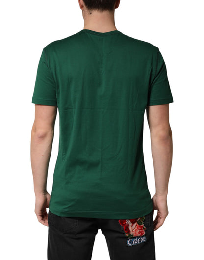 Green Logo Plaque Cotton Crew Neck T-shirt