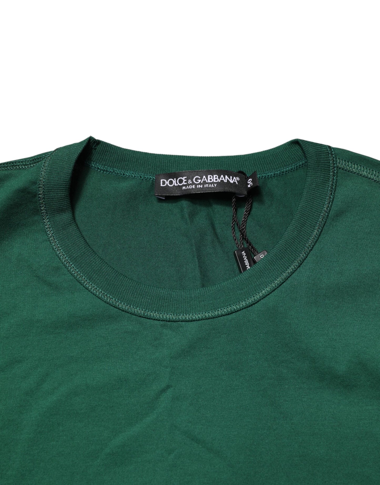 Green Logo Plaque Cotton Crew Neck T-shirt