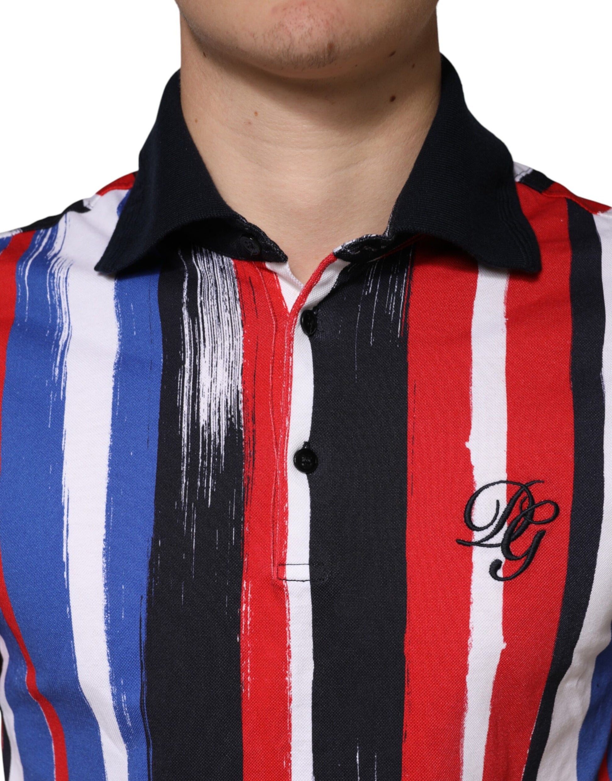 Multicolor Stripes Cotton Men Polo T-shirt