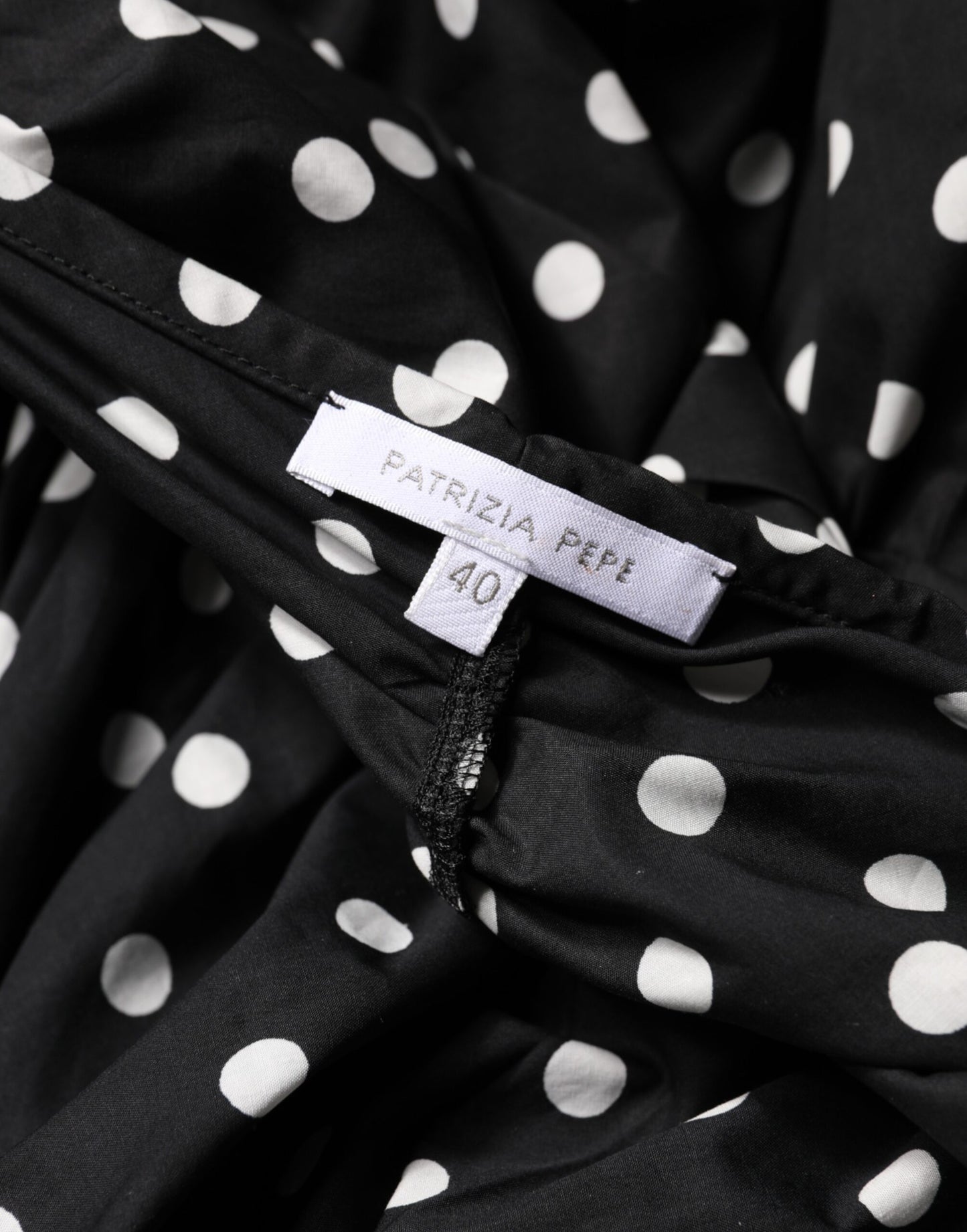 Black White Polka Dot Short Sleeves Mini Dress