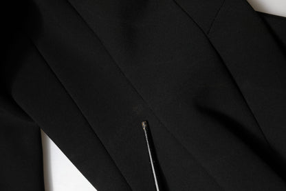 Black Viscose Bodycon Sheath Midi Dress