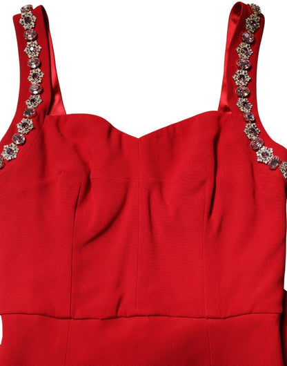 Red Embellished Bodycon Long Gown Dress