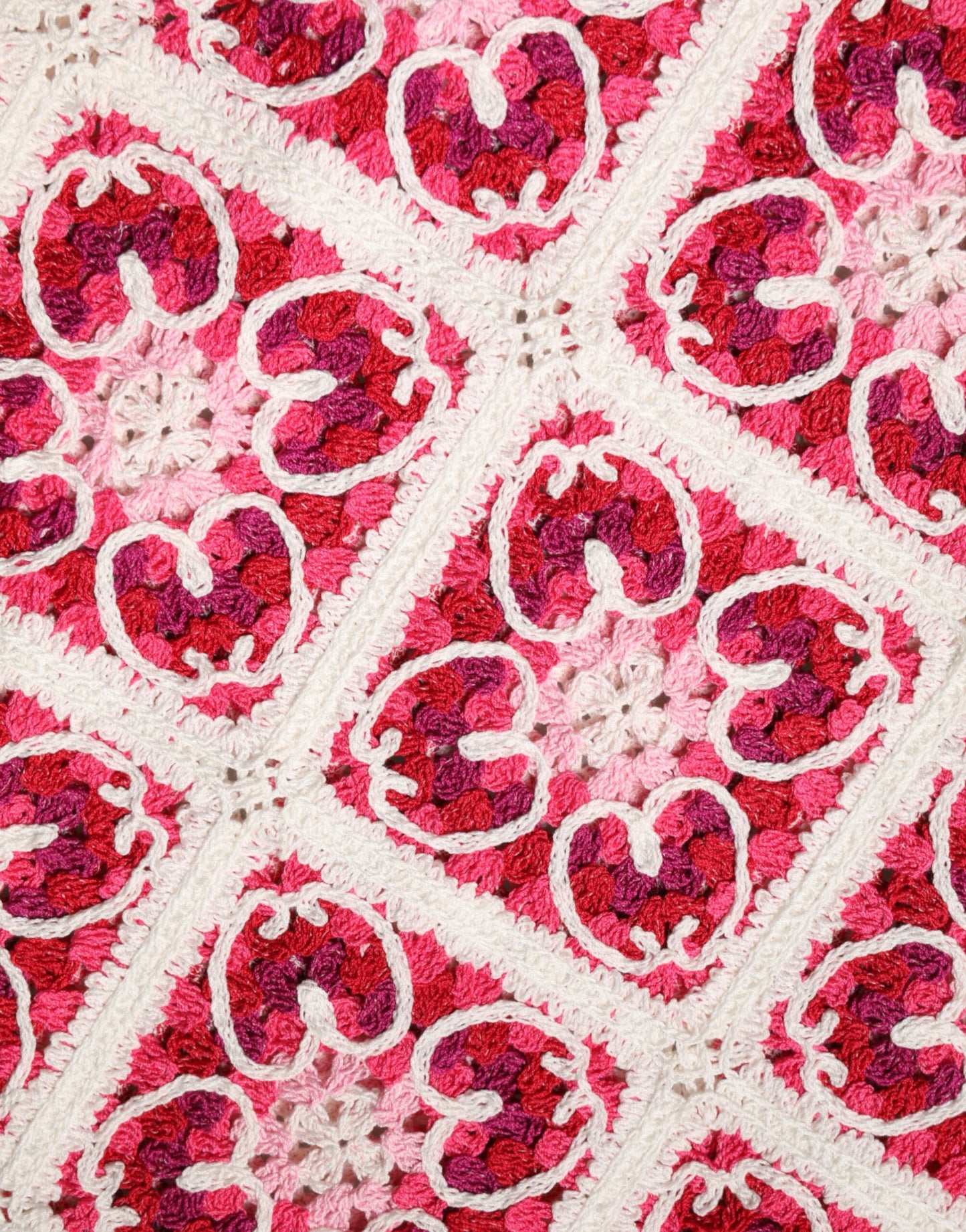 Multicolor Brick Stitched Crochet Mini Dress