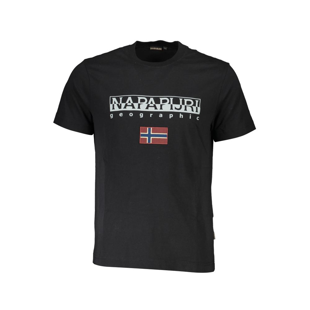 Black Cotton Men T-Shirt