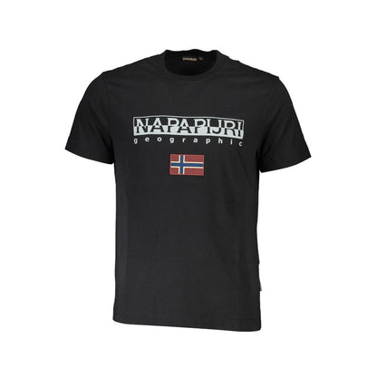 Black Cotton Men T-Shirt