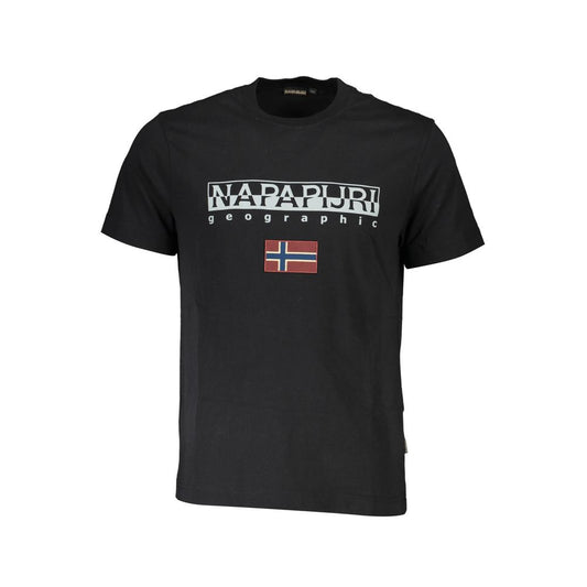 Black Cotton Men T-Shirt