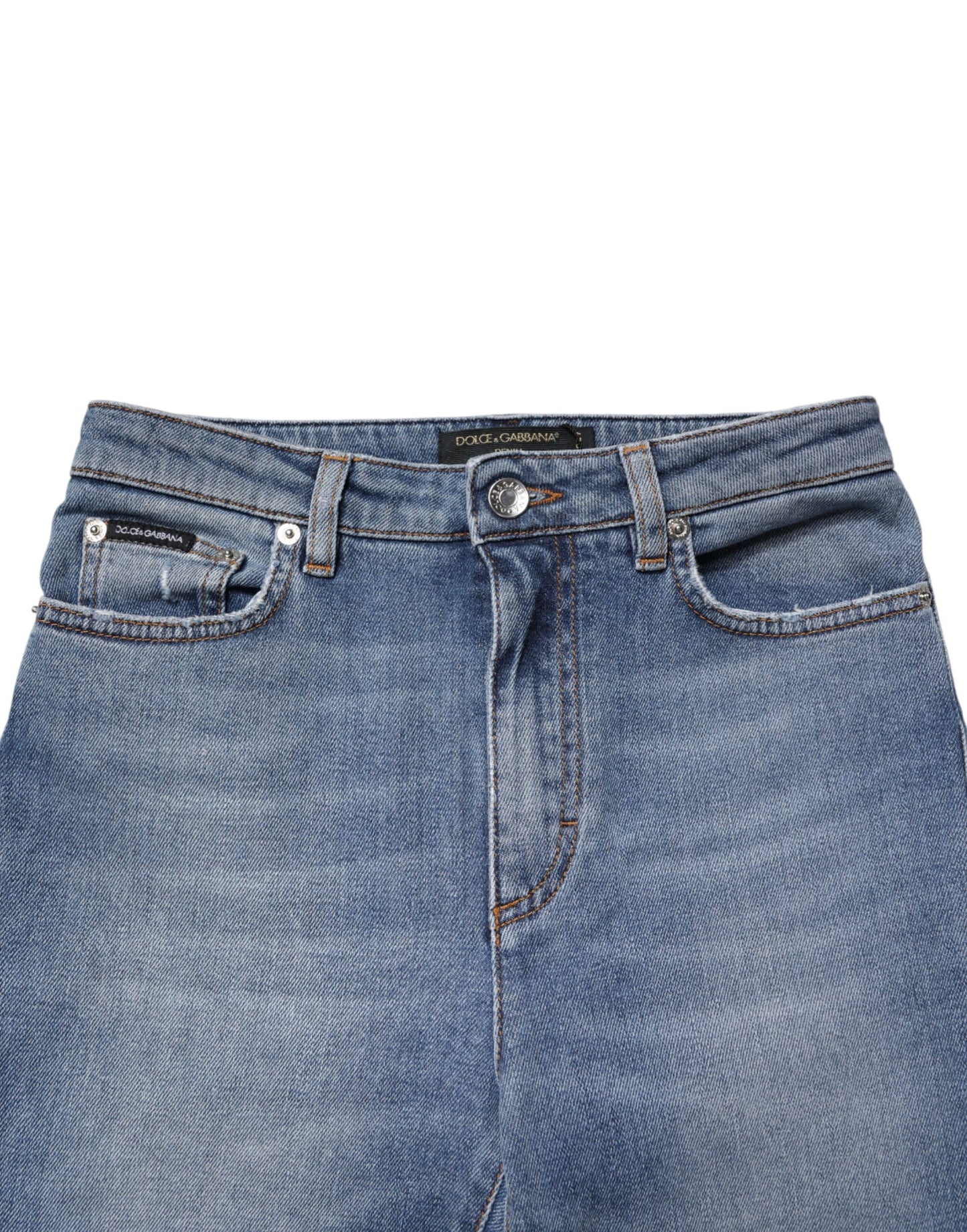 Blue Washed Cotton Skinny Denim Trouser Jeans