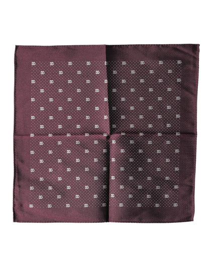 Maroon Logo Silk Square Handkerchief  Scarf