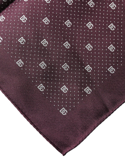 Maroon Logo Silk Square Handkerchief  Scarf