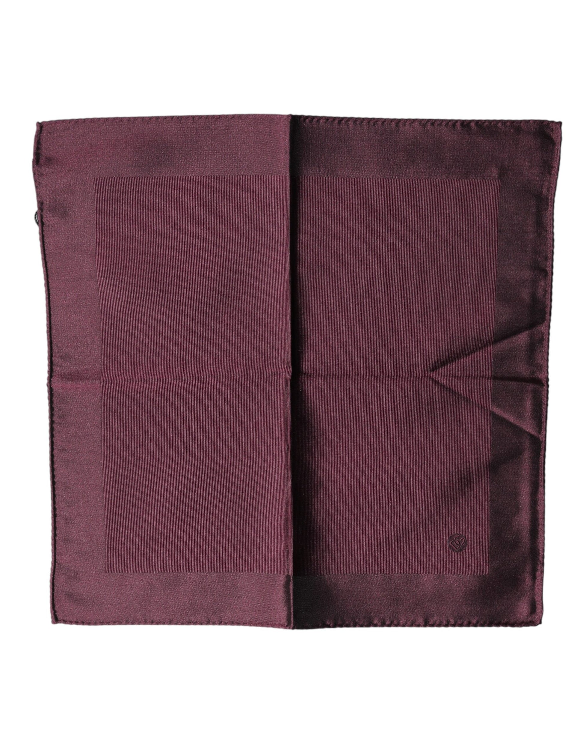Maroon Logo Silk Square Handkerchief Scarf