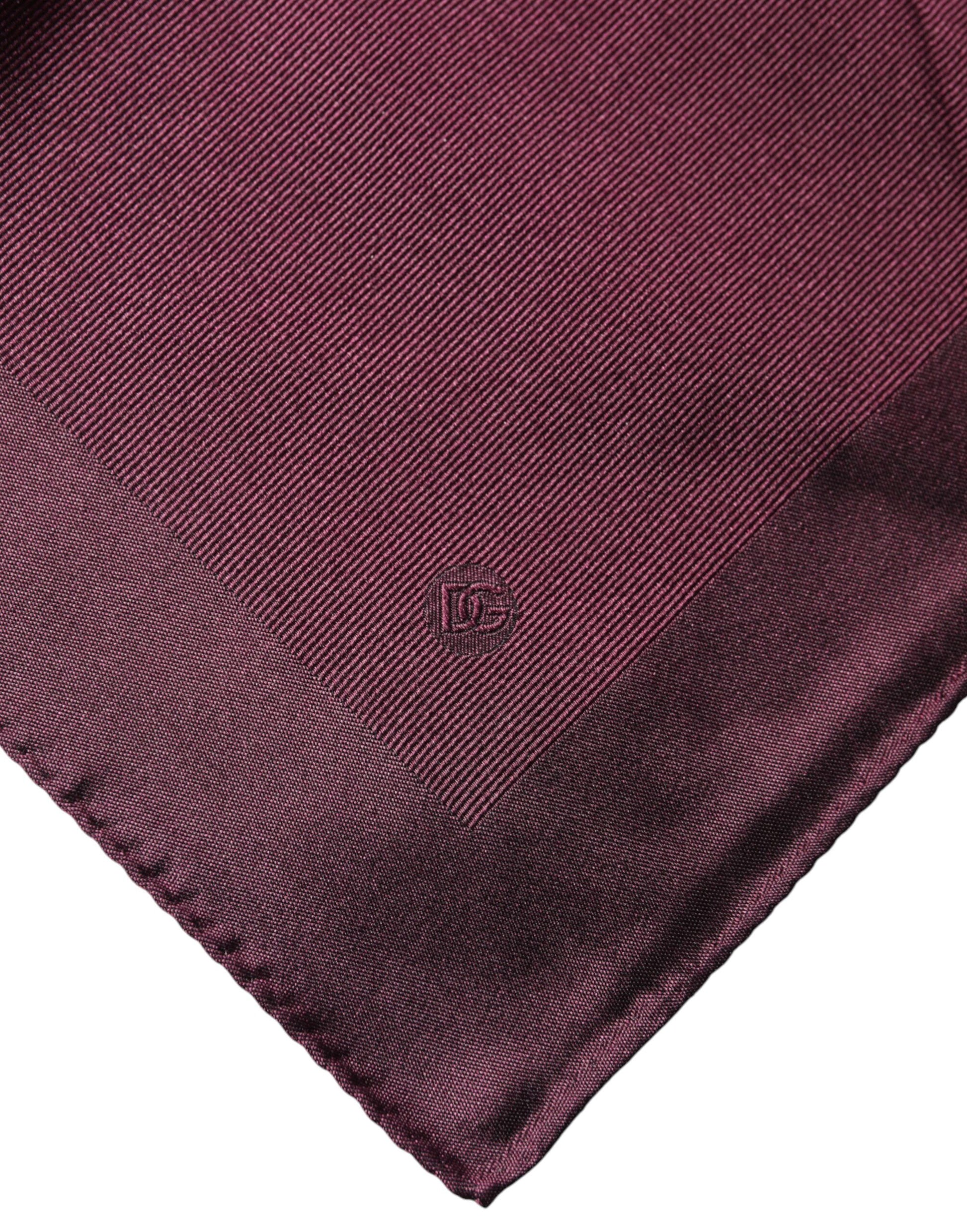 Maroon Logo Silk Square Handkerchief Scarf