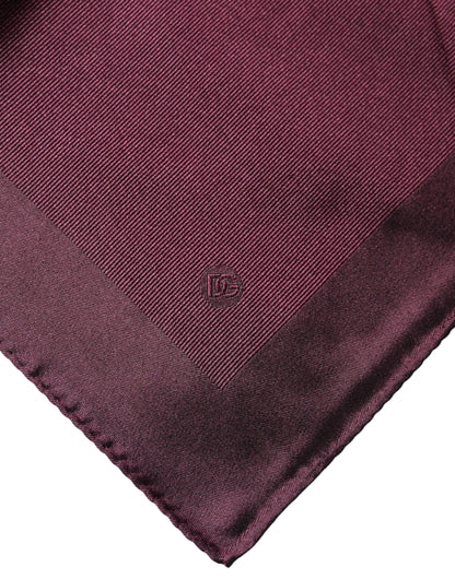 Maroon Logo Silk Square Handkerchief Scarf