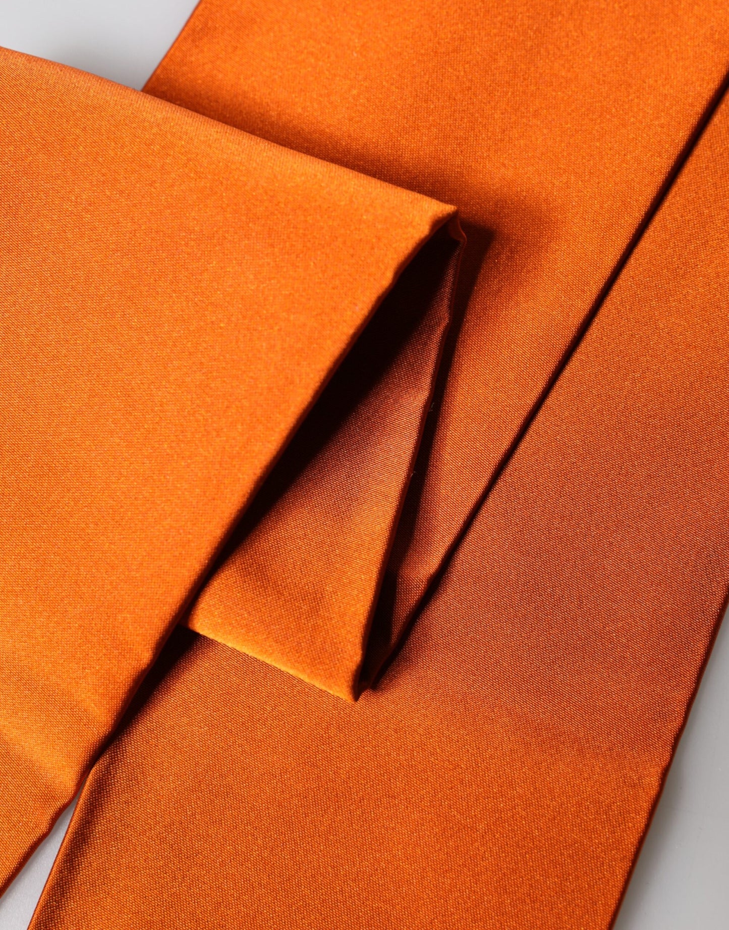 Orange Silk Fringes Neck Wrap Foulard Scarf