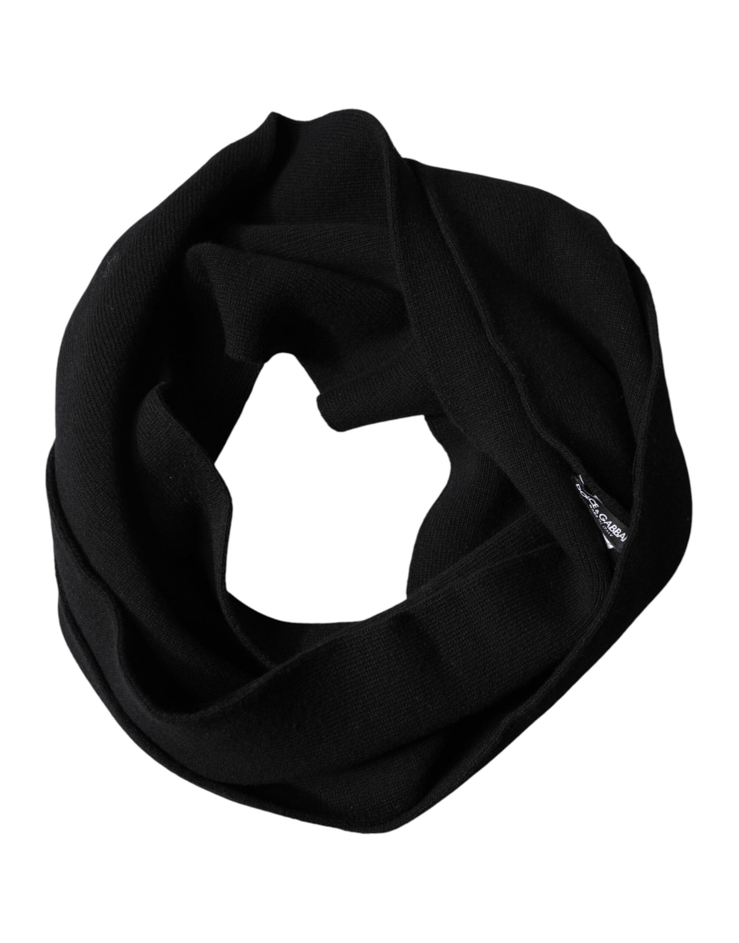 Black Wool Knitted Neck Wrap Foulard  Scarf