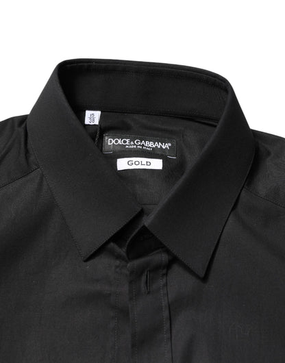 Black GOLD Cotton Men Dress Formal Shirt