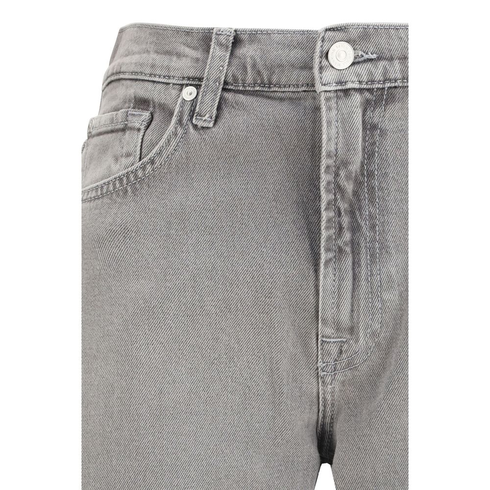 Gray Cotton Relaxed Fit Jeans